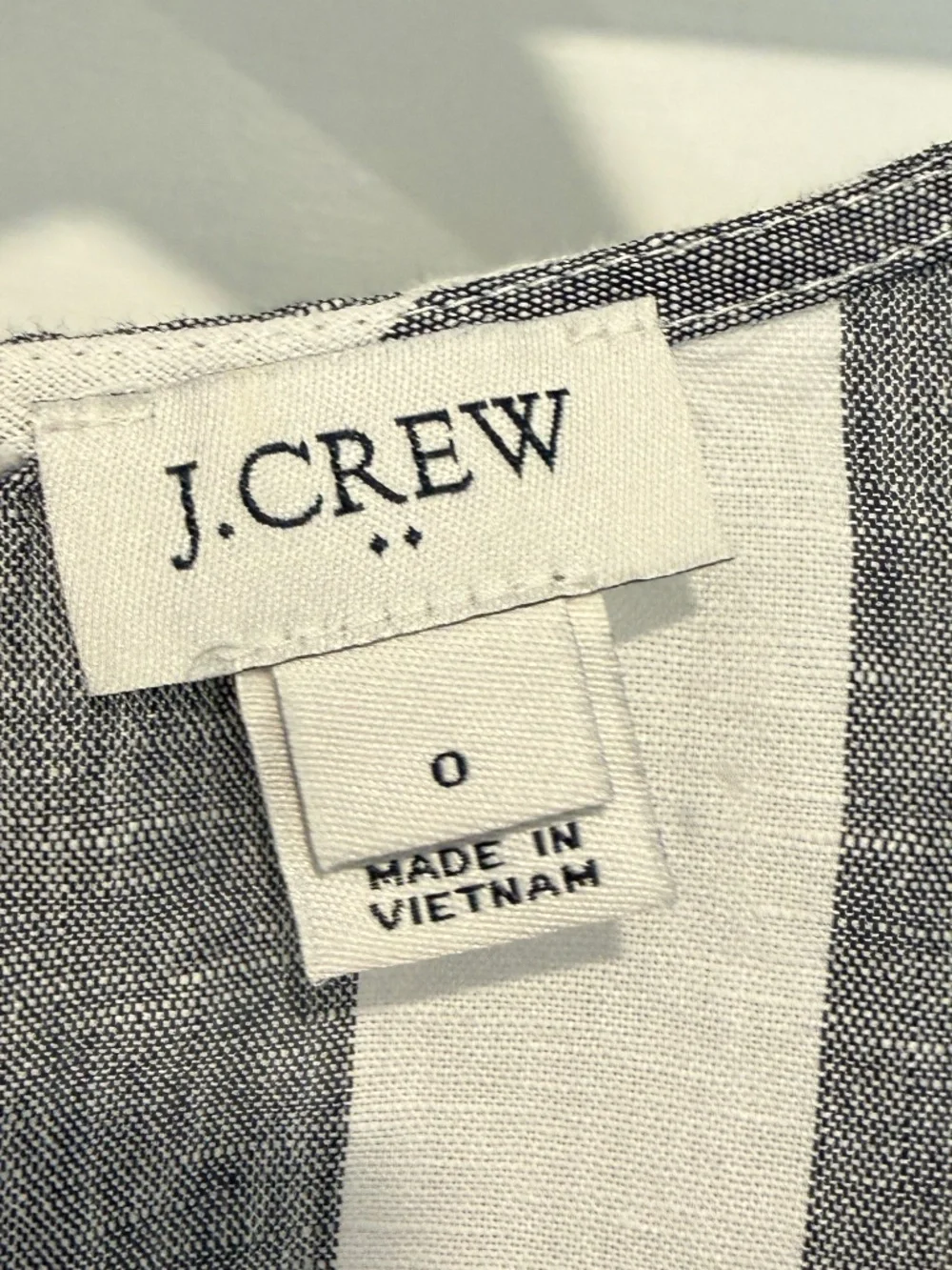 Grey and White Linen Top